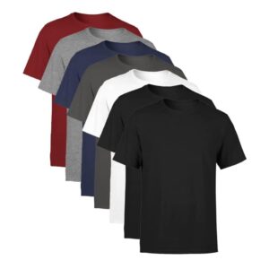 Kit 7 Camisetas Masculina Manga Curta Lisa Algodão