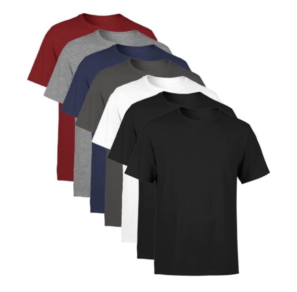 Kit 7 Camisetas Masculina Manga Curta Lisa Algodão